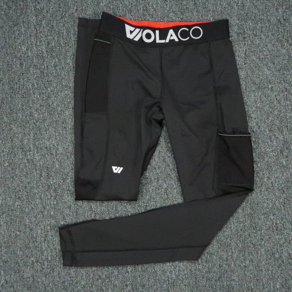 Wolaco Pants Mens Small Black Tights Athletic Stretch Training Running